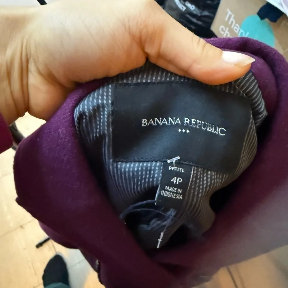 Banana Republic Plum Purple Wool Military Blazer